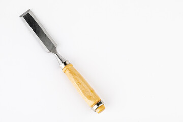 Chisel for carpentry, isolated on a white background