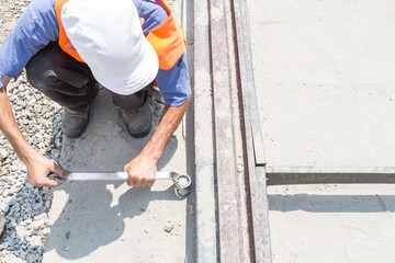 Heavy work for a construction worker on the site.