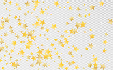 Golden Shimmer Stars Vector Transparent 