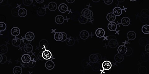 Light Gray vector backdrop with woman's power symbols.