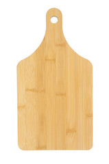 Bamboo cutting board isolated on white background
