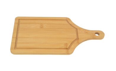 Bamboo cutting board isolated on white background