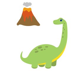 Naklejka premium cute dino, dinosaur vector illustration cartoon character