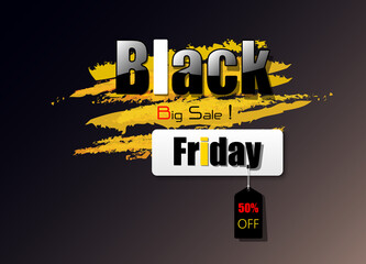 Vector design Black Friday black and yellow tone for use promote and promotions.