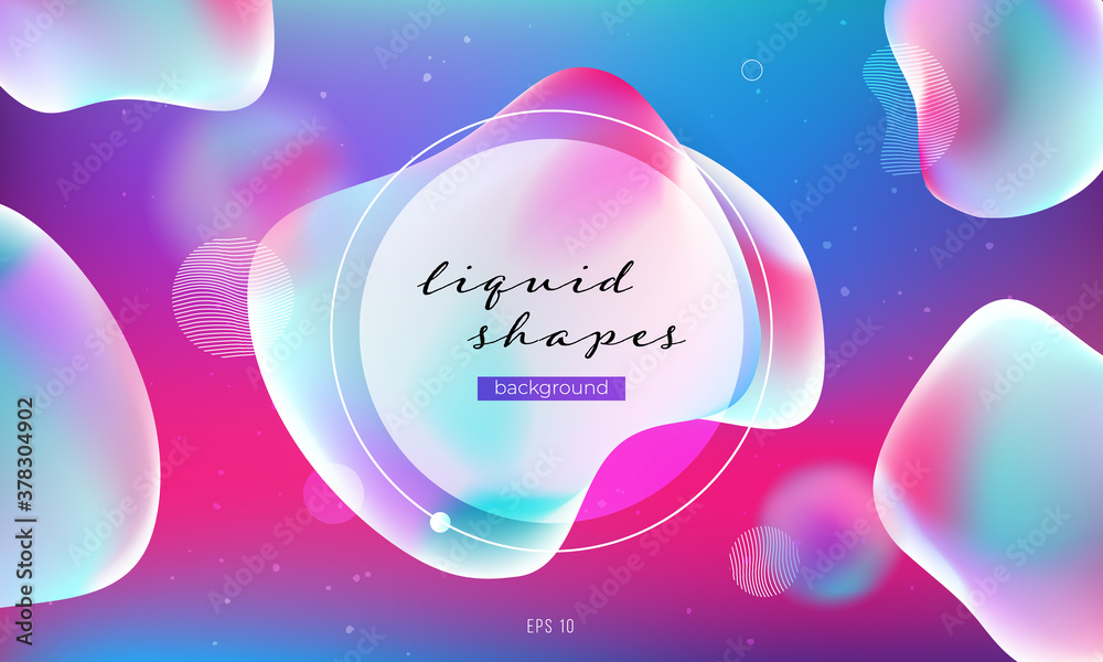 Wall mural liquid color background design. fluid gradient shapes composition. futuristic design posters. eps10 
