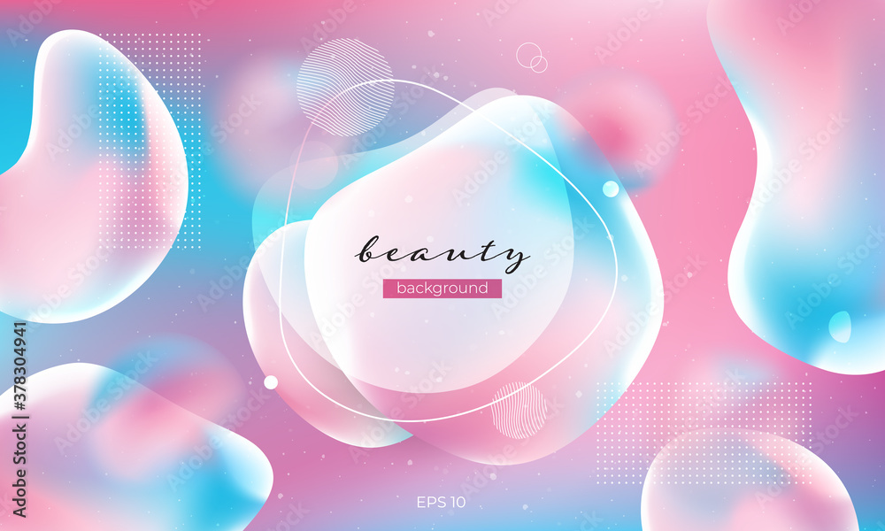 Wall mural liquid color background design. fluid gradient shapes composition. futuristic design posters. eps10 