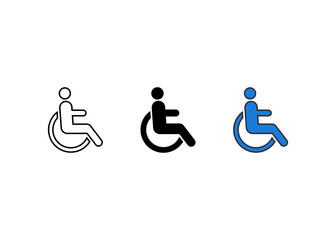 Disabled Icon set, Disabled sign and symbol vector 