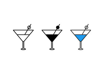 drink icons set, Cocktail icon, drink sign and symbol vector
