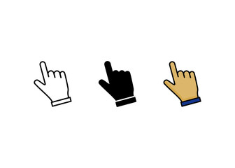 Hand click icon Set. Hand cursor icon 