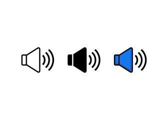 Speaker icon set. Audio speaker symbol vector
