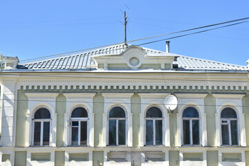 the facade of an old stone house