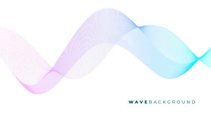 colorful curved line wave on white background