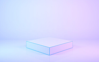 Blank product stand on pastel colors background, 3d render