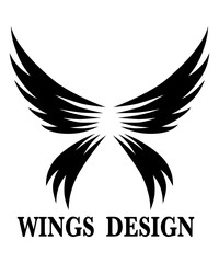 Fototapeta premium Black animal wing logo design vector illustration suitable for branding or symbol.