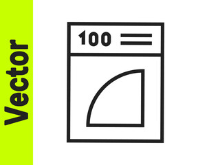 Black line Coffee paper filter icon isolated on white background. Vector Illustration.