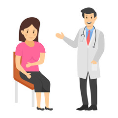 
Doctor patient in flat design, doctor consultation  
