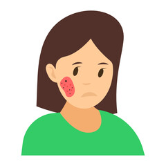 
A flat design of skin allergy 
