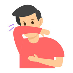 
Trendy flat design of sneezing 
