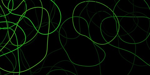 Dark green, yellow vector pattern with abstract shapes.