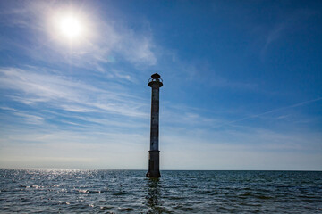 Naklejka premium Abandoned tilt lighthouse 