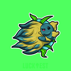 Cute Bettafish icon vector illustration logo template for many purpose.