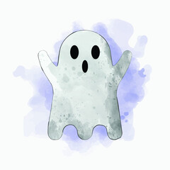 ghost. watercolor vector illustration. special for halloween. EPS 10