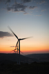 Fototapeta premium windmills at sunset