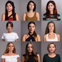 Collage of multi ethnic and mixed age women