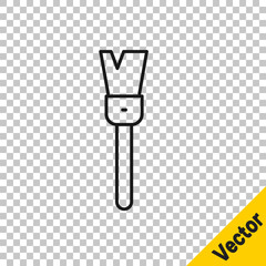 Black line Paint brush icon isolated on transparent background. For the artist or for archaeologists and cleaning during excavations. Vector.