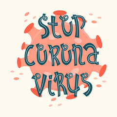 Vector lettering of covid-19. Fighting the coronavirus. Stop coronavirus.