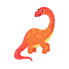 Cute Dinosaur as Ancient Reptile Isolated on White Background Vector Illustration