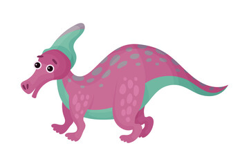 Cute Dinosaur as Ancient Reptile Isolated on White Background Vector Illustration