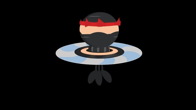 Angry Ninja Warrior Character With Two Katana. 4K Animation Video Motion Graphics Without Background