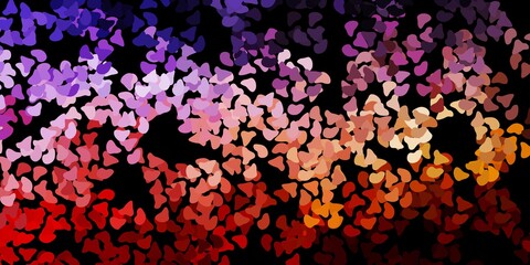 Dark purple, pink vector texture with memphis shapes.