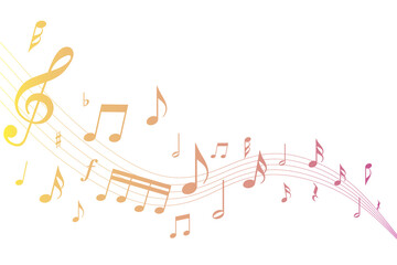 流れる音楽音符ミュージックのイメージ mellow flow of music note score concept image
