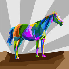 colorful horse pop art portrait premium vector