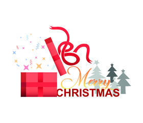 Christmas card. Happy New Year background template vector. new year gift packages icon, illustration