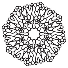 Decorative design mandala isolated on white background.