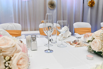 wedding decorations on table 