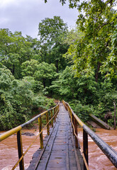 Fototapeta premium bridge connecting a village to kaiga town