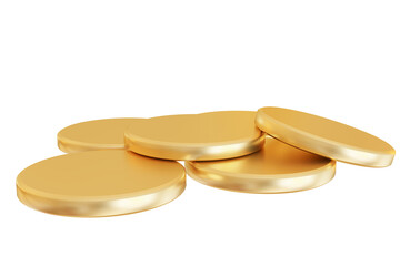 Stack of Gold coins isolated on white background, with clipping path, 3d rendering