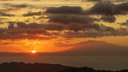 sunset in the mountains
