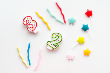 candles for cake on white background, candles for cake