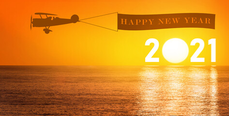 Fototapeta premium 2021 greeting card for a happy new year and a good new summer season
