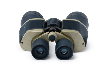 Pair of binoculars isolated on white background
