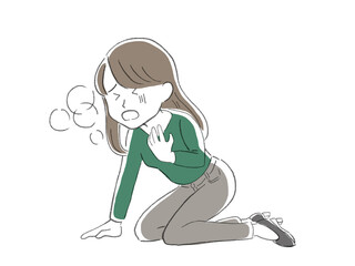 過呼吸をおこしている女性