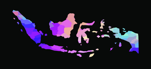 Indonesia colorful vector map silhouette
