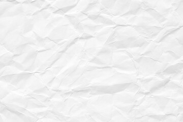 White crumpled paper background, texture old for web design screensavers. Template for various purposes or creating packaging.