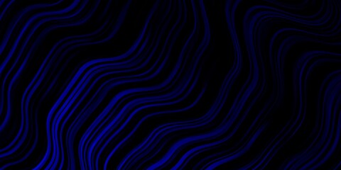 Dark BLUE vector background with lines. Colorful abstract illustration with gradient curves. Pattern for busines booklets, leaflets