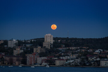 Moon Rising Over the town in Sydney